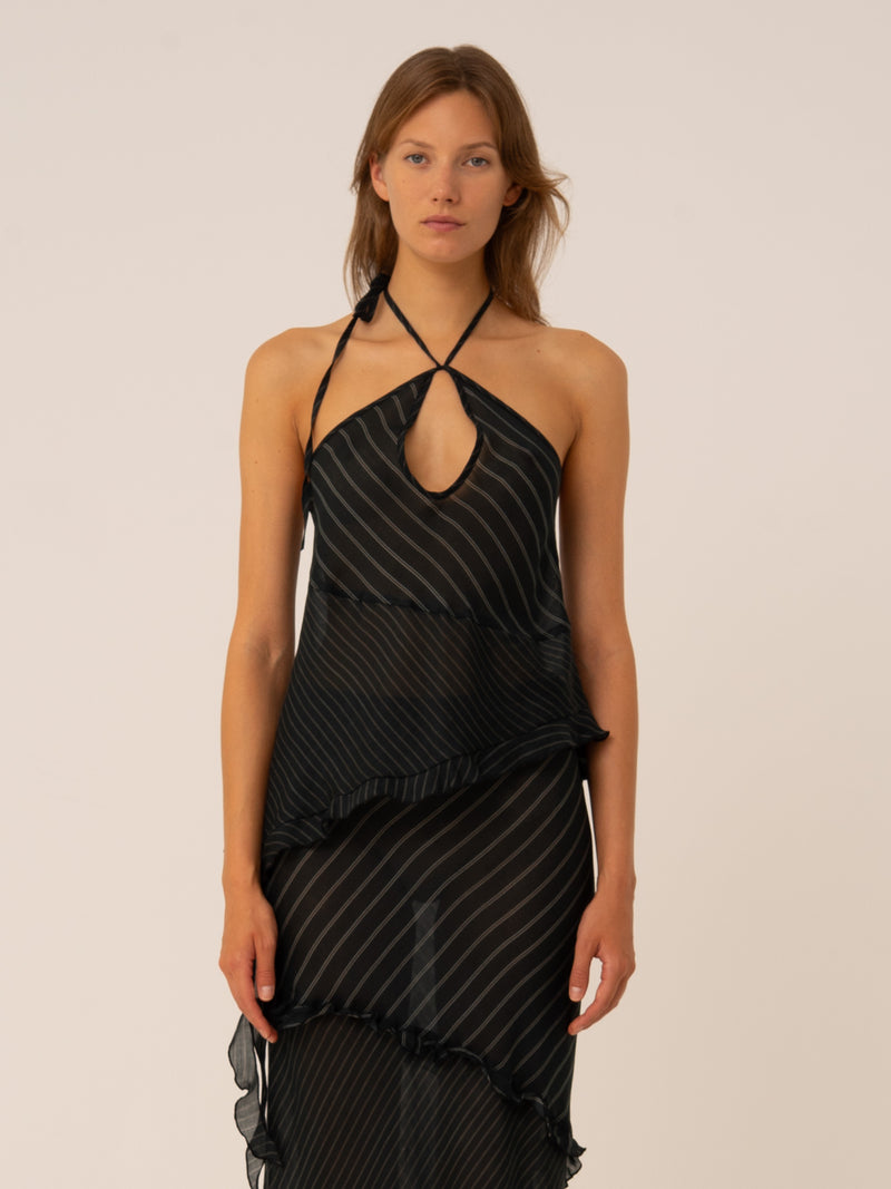 Midnight Blue Striped Ecstasy Top