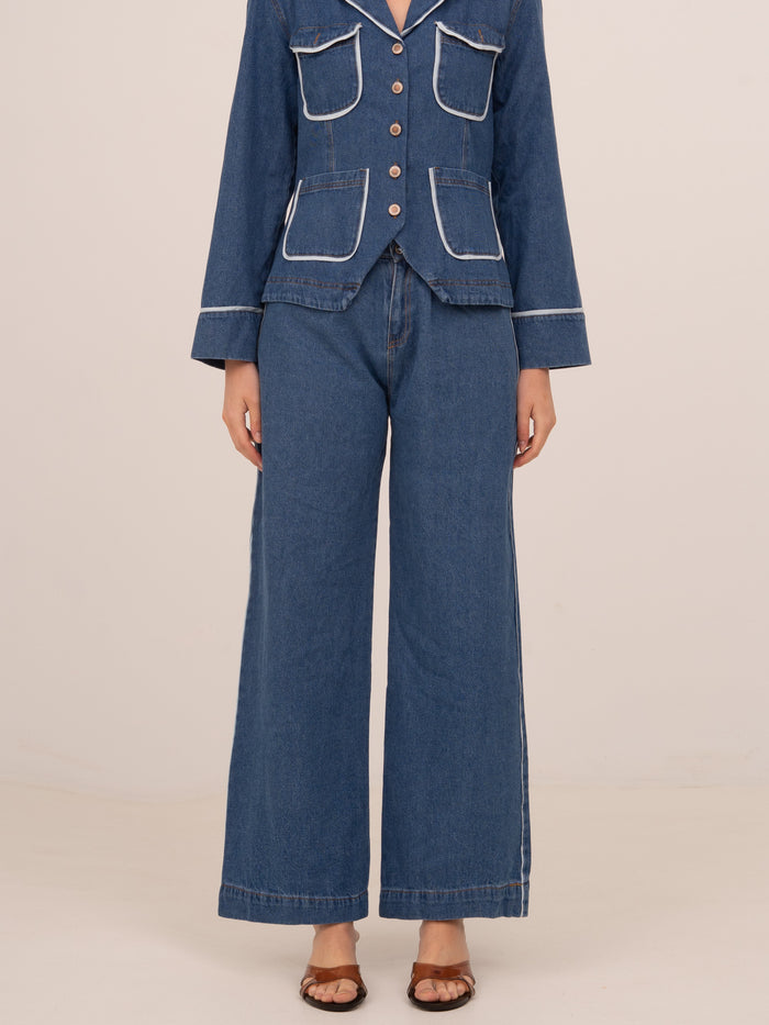 Flash Denim Wide Leg Pants