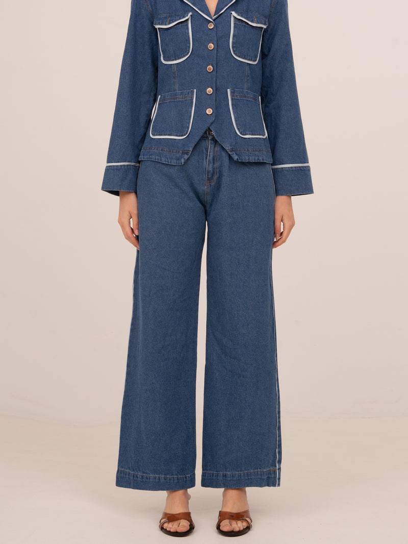 Flash Denim Wide Leg Pants