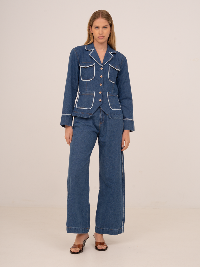 Flash Denim Wide Leg Pants