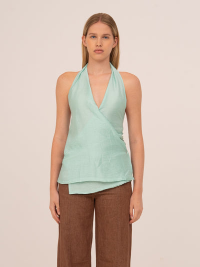Solea Mint Wrap Top