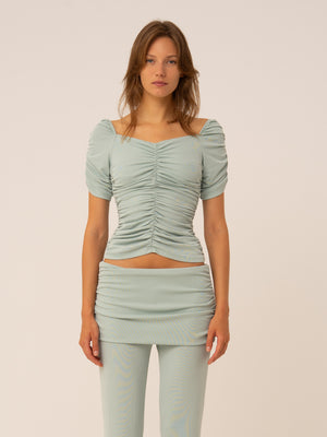 Turquoise Persephone Draped Top