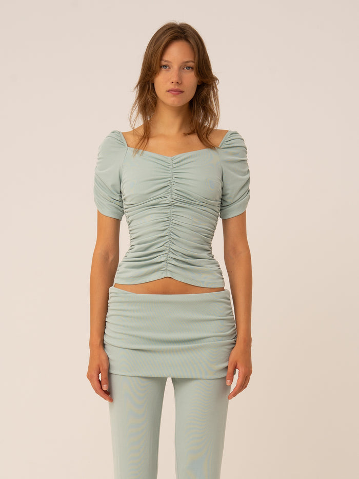 Turquoise Persephone Draped Top
