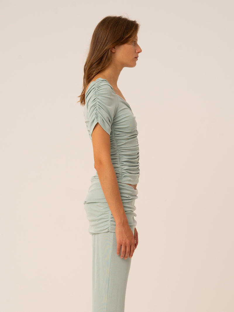 Turquoise Persephone Draped Top