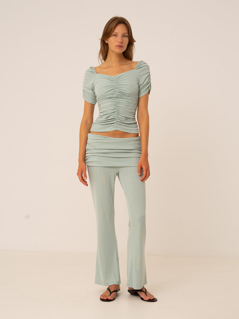 Turquoise Persephone Draped Top