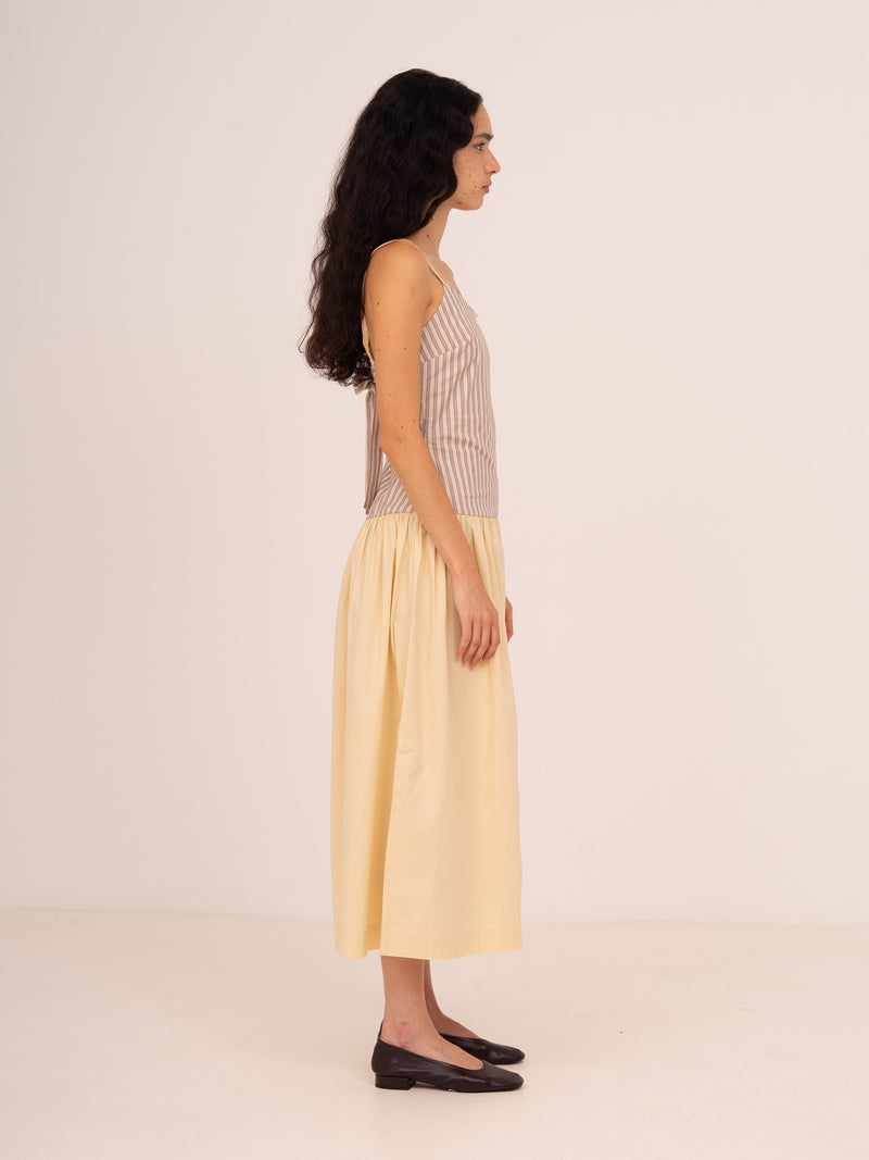 Vestido midi a rayas rosas Strawberry Crush