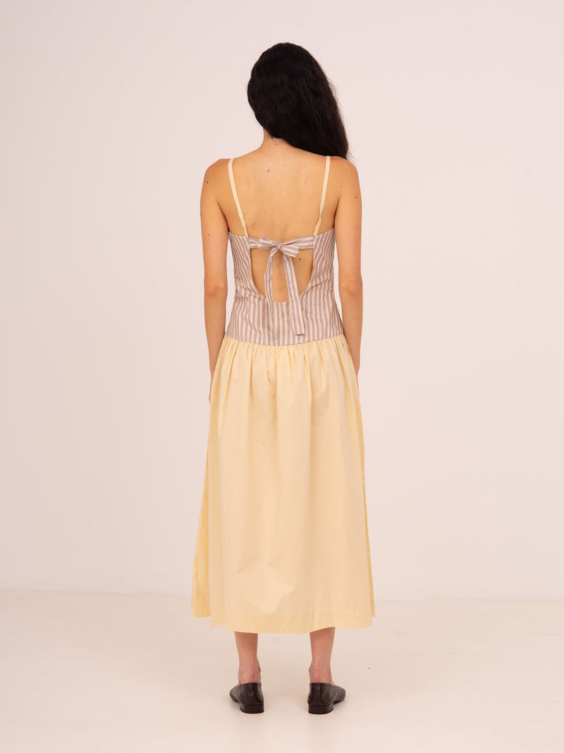 Vestido midi a rayas rosas Strawberry Crush