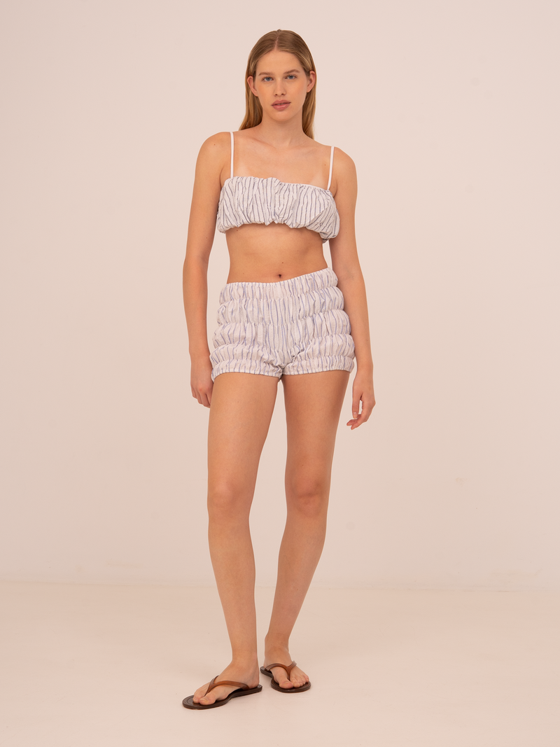 Ocean Blue Striped Shorts