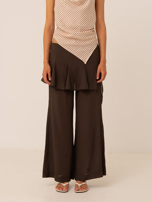 Pisco Flared Pants With Wrapped Skirt Details