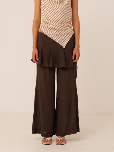 Pisco Flared Pants With Wrapped Skirt Details