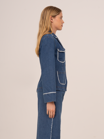 Flash Denim Fitted Denim Jacket