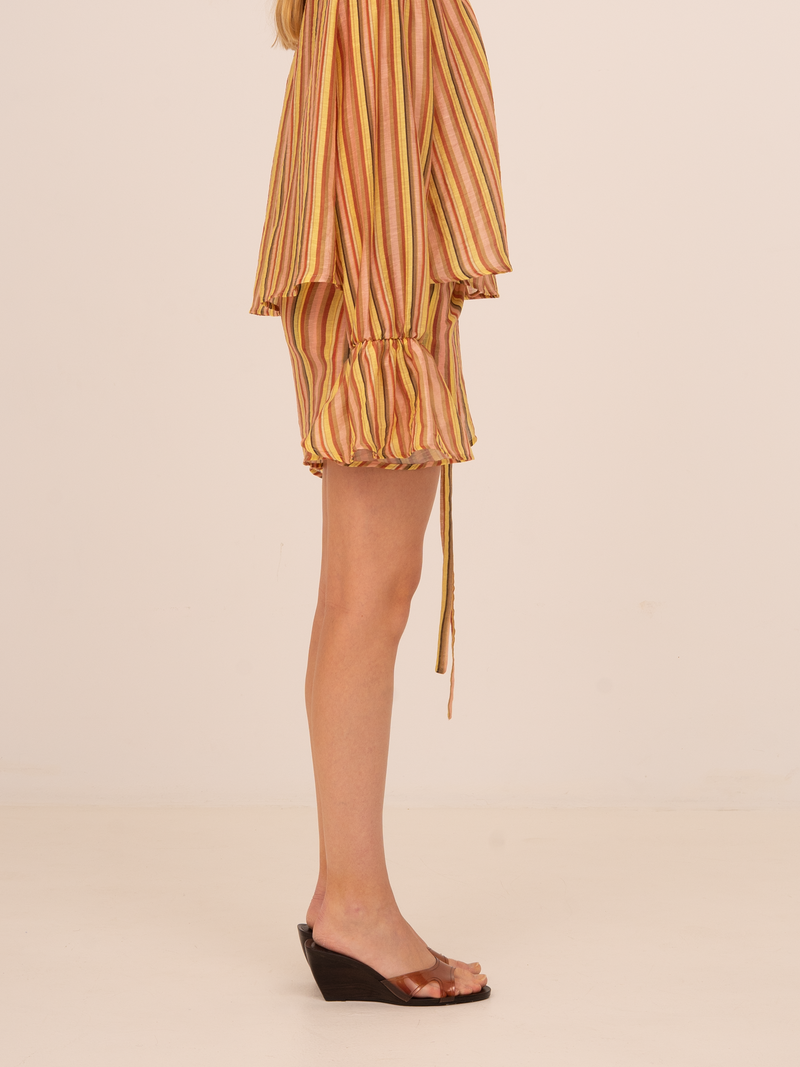 Zest Striped Wrap Skirt