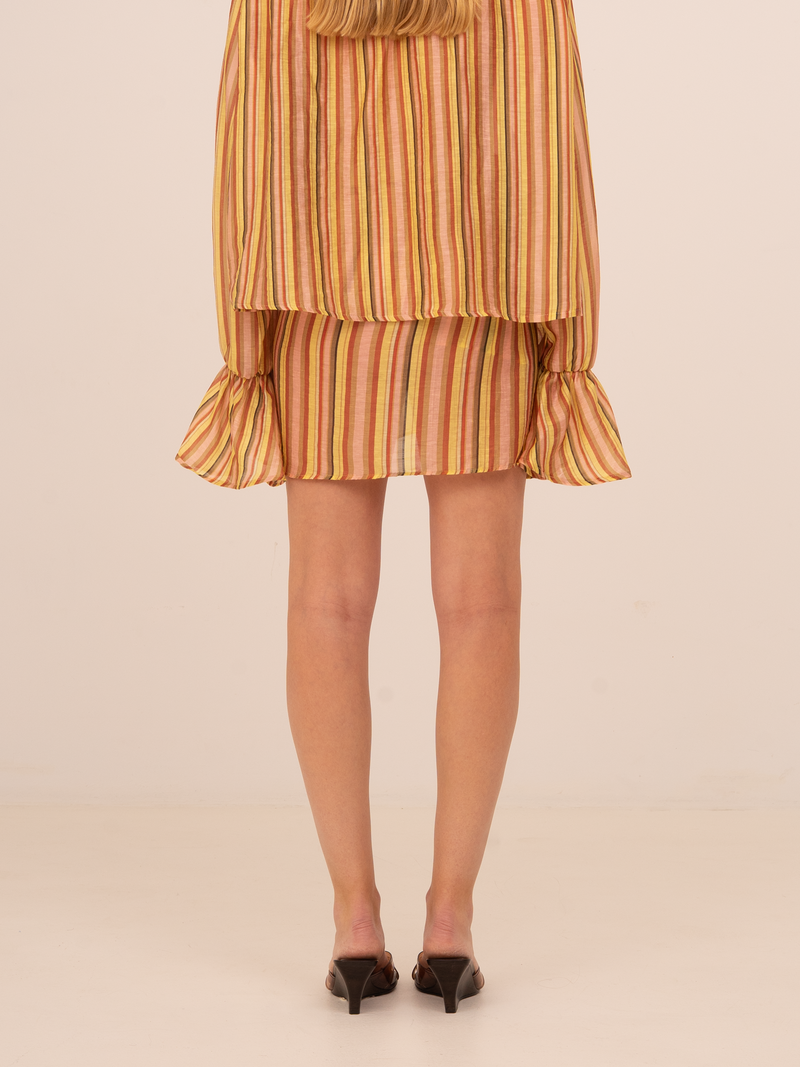Zest Striped Wrap Skirt