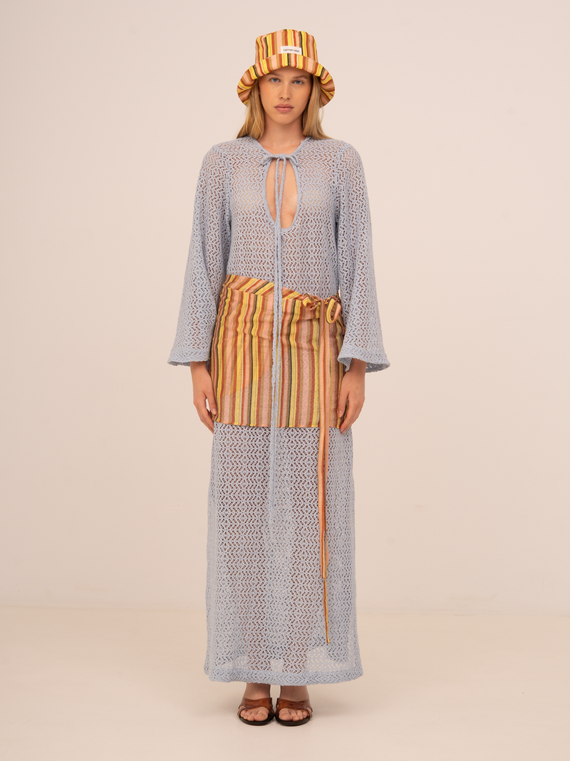 Zest Striped Wrap Skirt