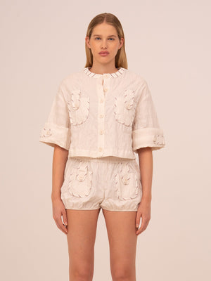 Dune White Cropped Shirt