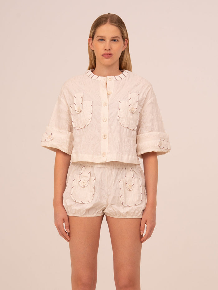 Dune White Cropped Shirt