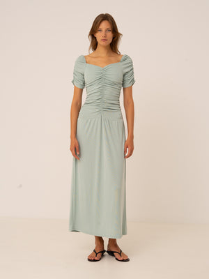 Turquoise Persephone Draped Dress