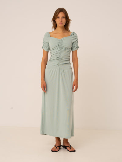 Turquoise Persephone Draped Dress