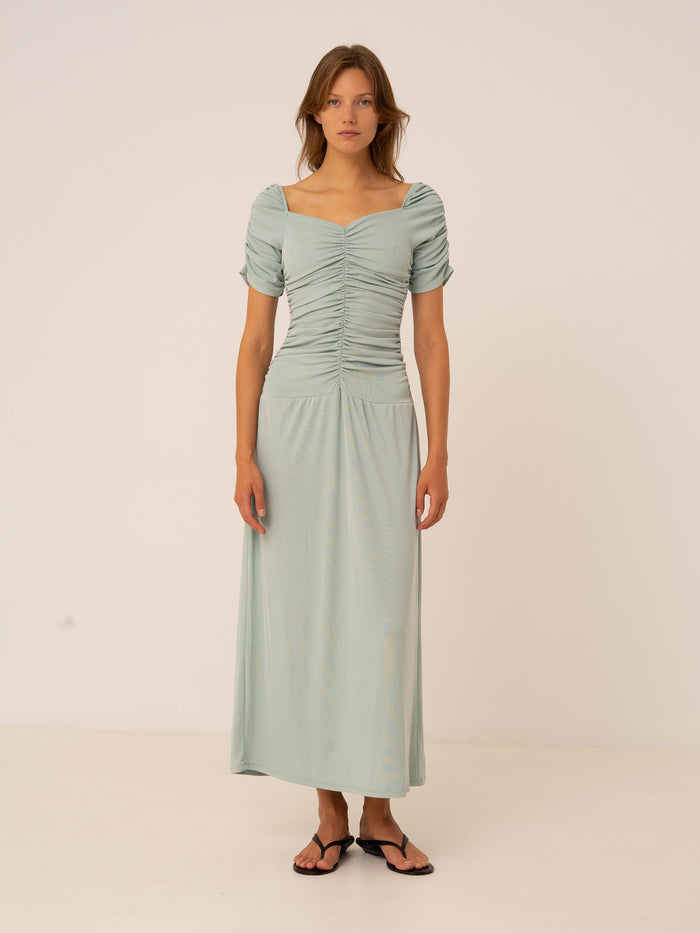 Turquoise Persephone Draped Dress