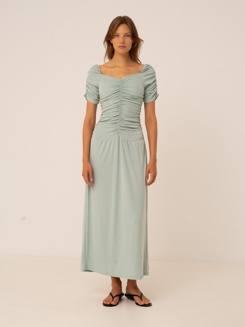 Turquoise Persephone Draped Dress