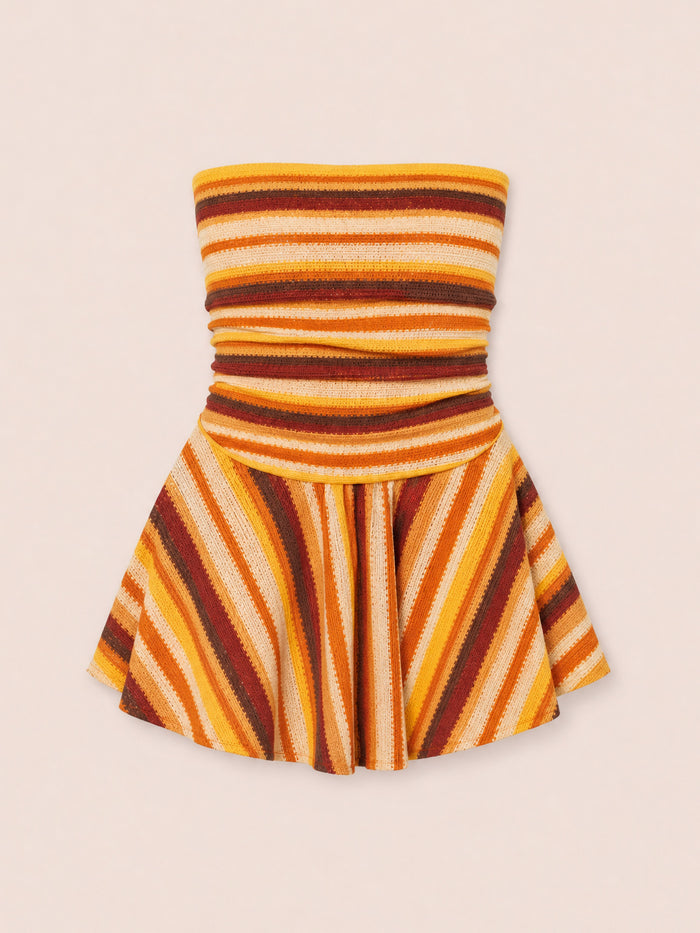 Sunlight Striped Knit Mini Dress