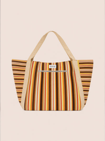 Sunlight Striped Beach Tote Bag