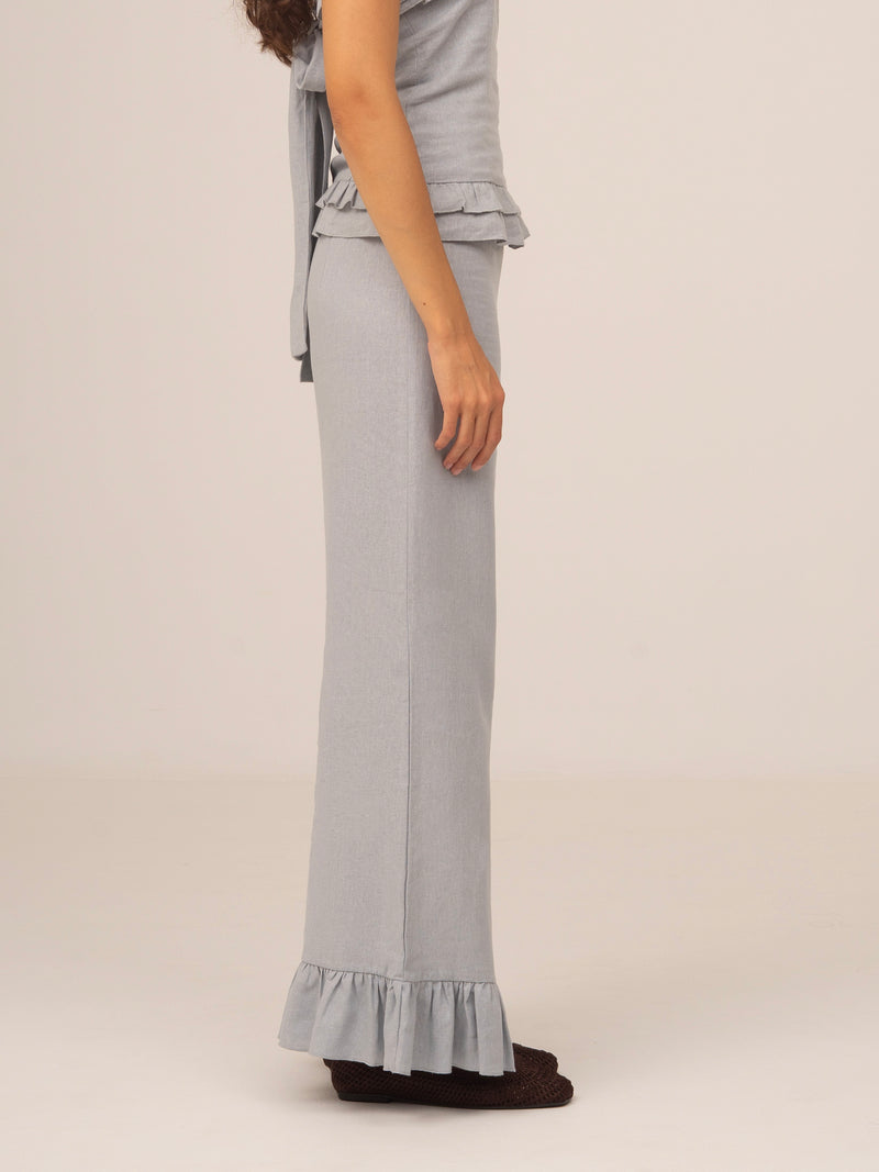 Sky Blue Fringe Noctis Pants