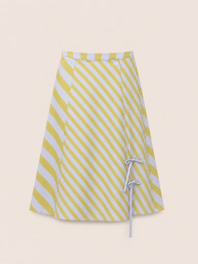 Amalfi Sunlit Striped Midi Skirt