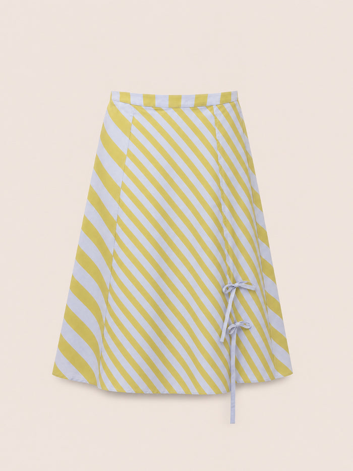 Amalfi Sunlit Striped Midi Skirt