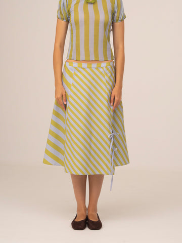 Amalfi Sunlit Striped Midi Skirt