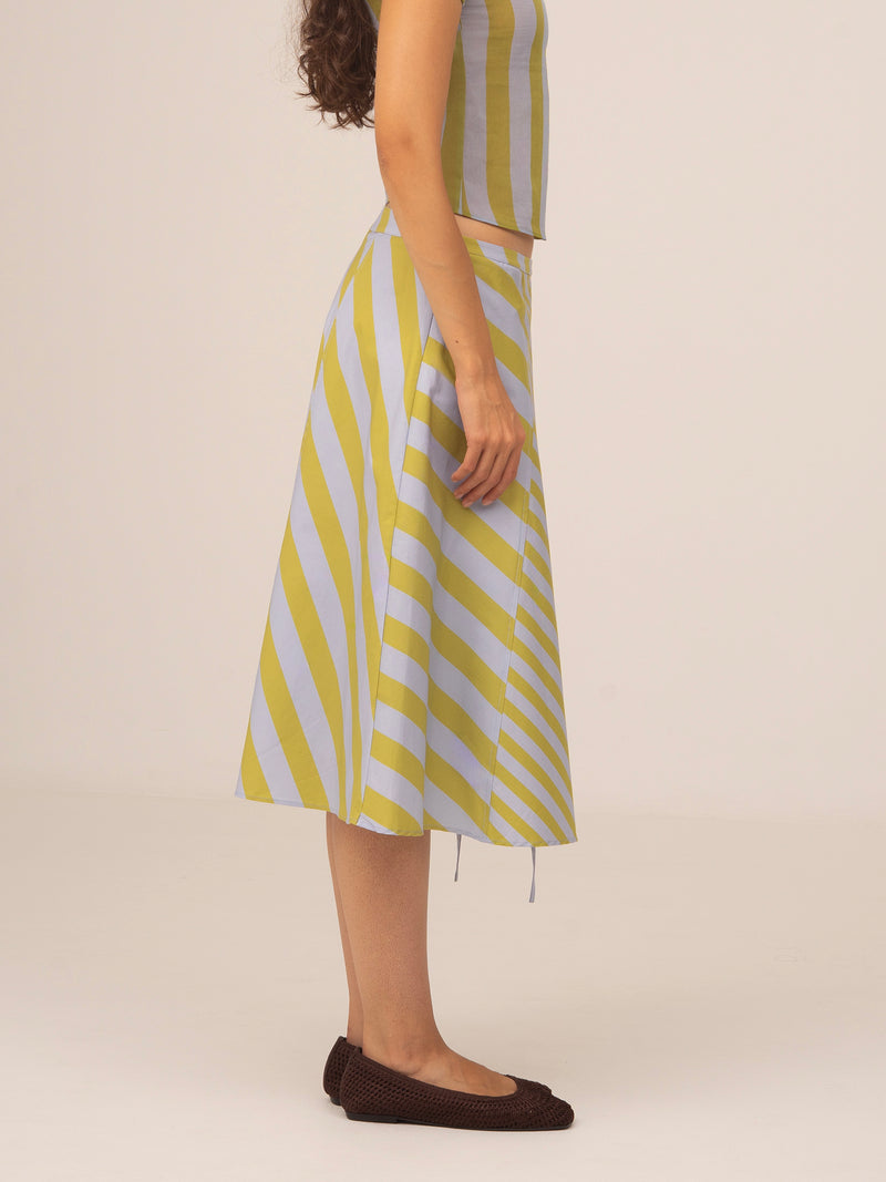 Amalfi Sunlit Striped Midi Skirt