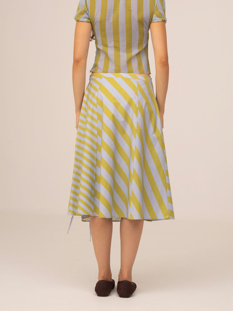 Amalfi Sunlit Striped Midi Skirt