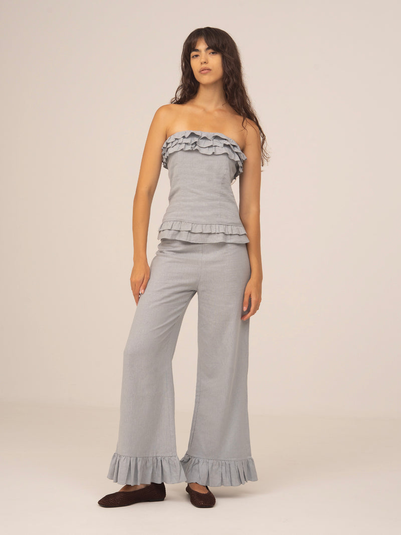 Sky Blue Fringe Noctis Top