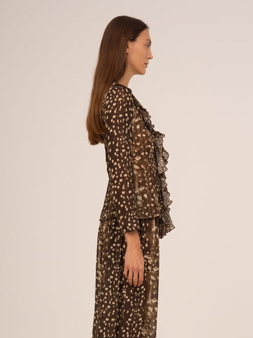 Bambi Noir Animal Print Blouse