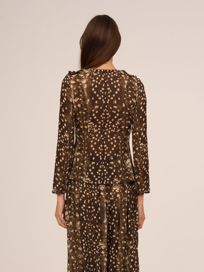 Bambi Noir Animal Print Blouse
