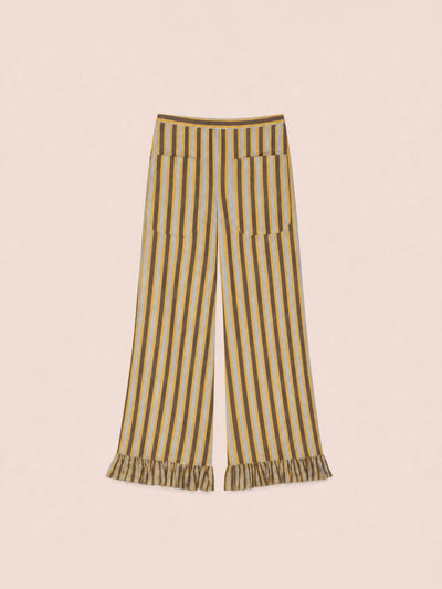 Golden Serenity Striped Pants