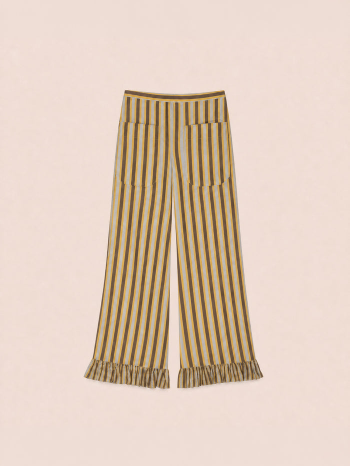 Golden Serenity Striped Pants