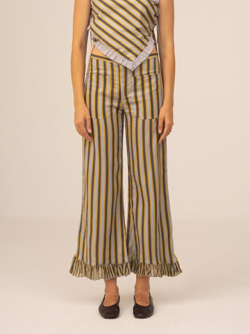 Golden Serenity Striped Pants