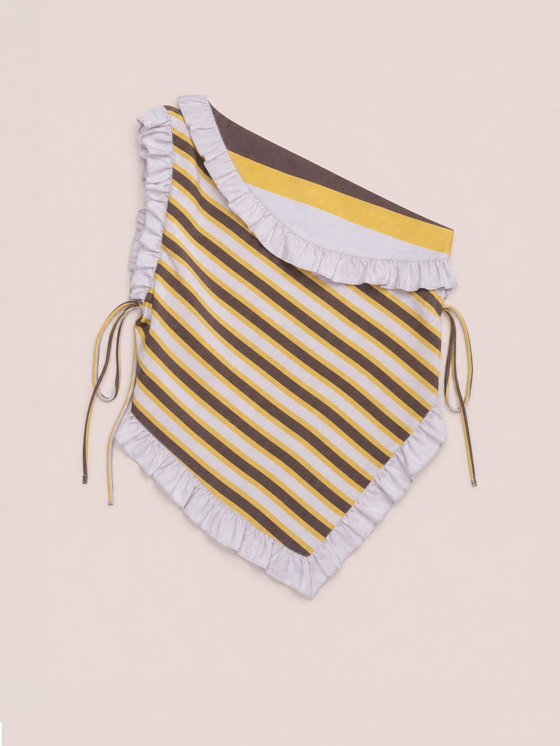 Golden Sunlit Striped Asymmetric Top