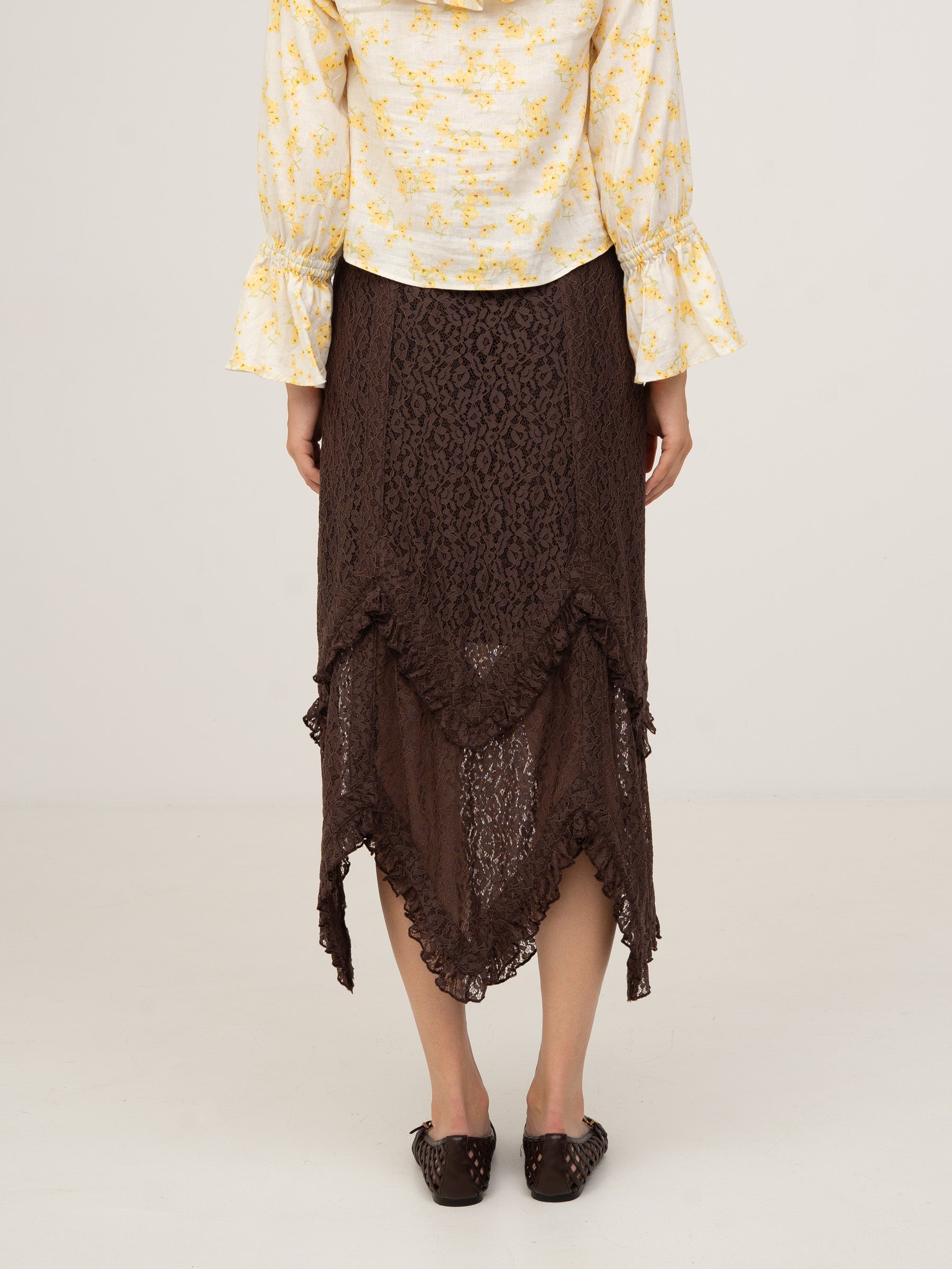 Chocolat Brown Lace Skirt vestidos