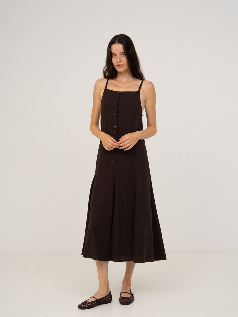 Chocolat Brown Maxi Dress vestidos