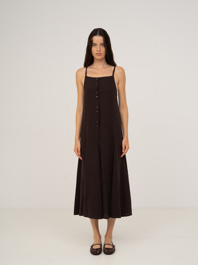 Chocolat Brown Maxi Dress vestidos