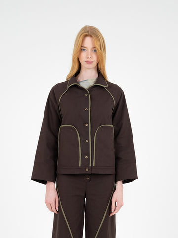 Cityscape Brown Denim Jacket chaqueta