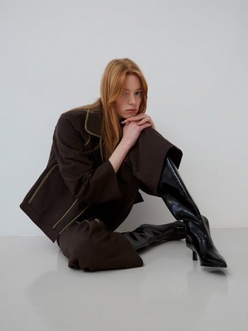 Cityscape Brown Denim Jacket chaqueta