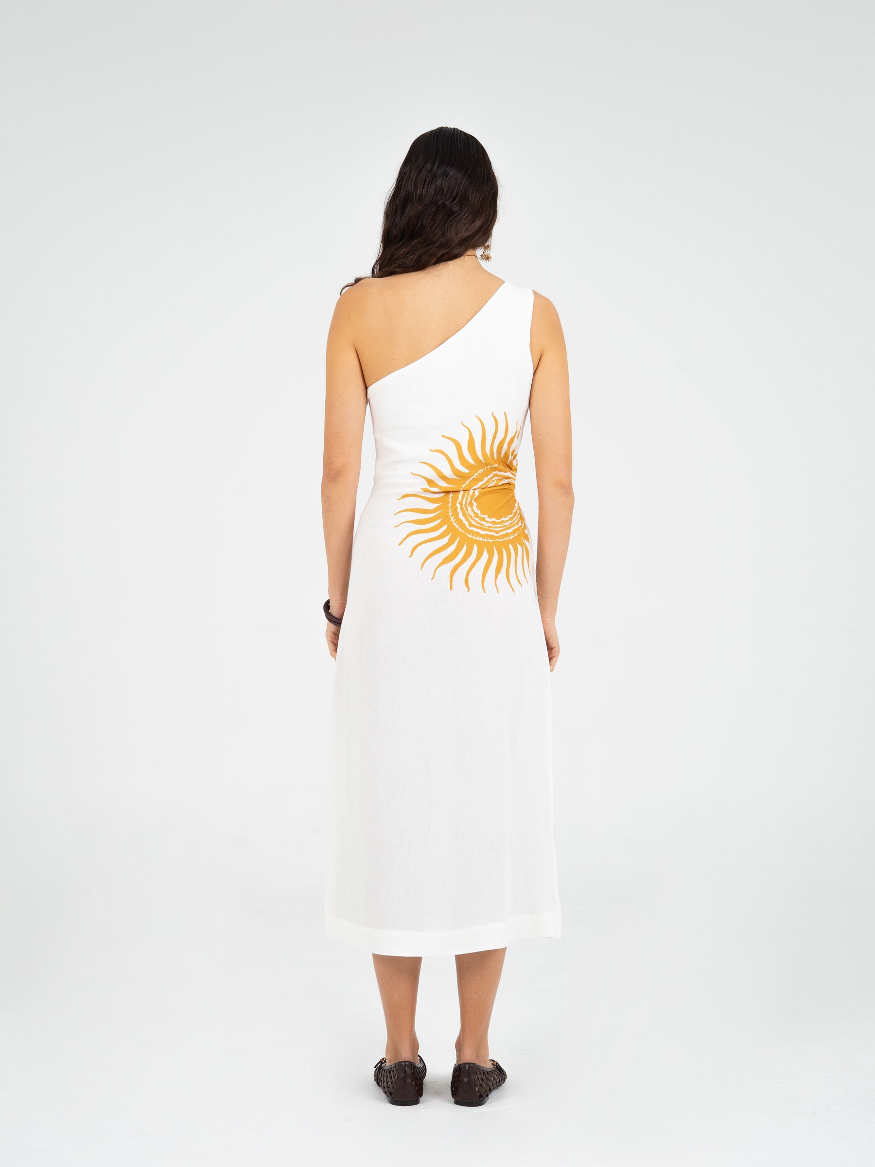 Clara Sun-Printed One-Shoulder Dress vestidos
