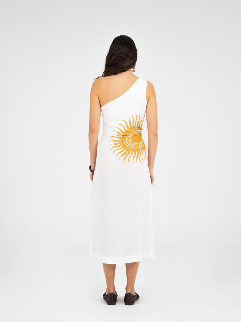Clara Sun-Printed One-Shoulder Dress vestidos