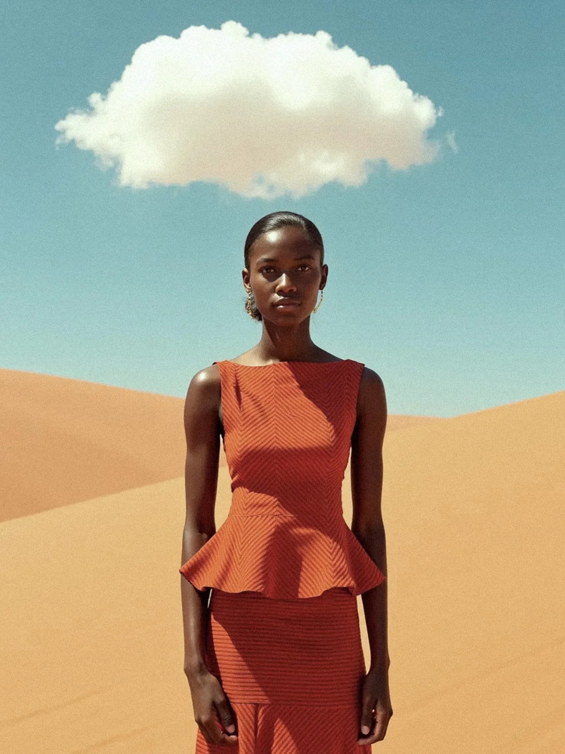 Colombina Red and Orange Striped Occasion Skirt falda