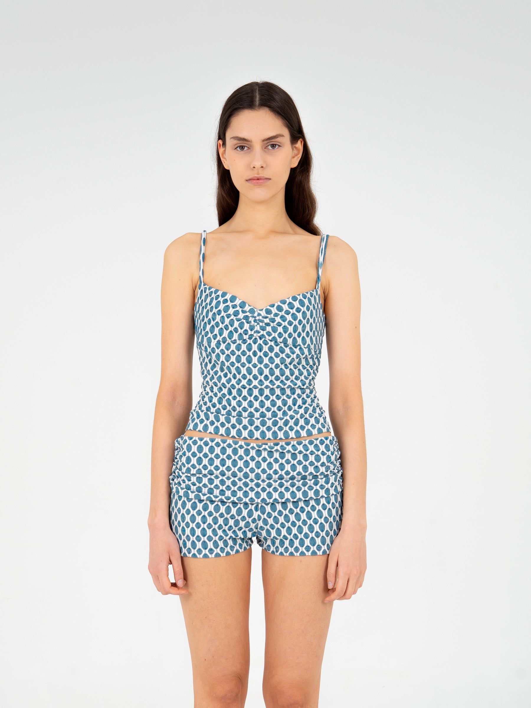 Craft Jersey Blue Ruched Top camisas y camisetas