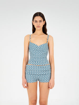 Craft Jersey Blue Ruched Top