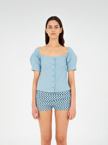Craft Linen Blue Top